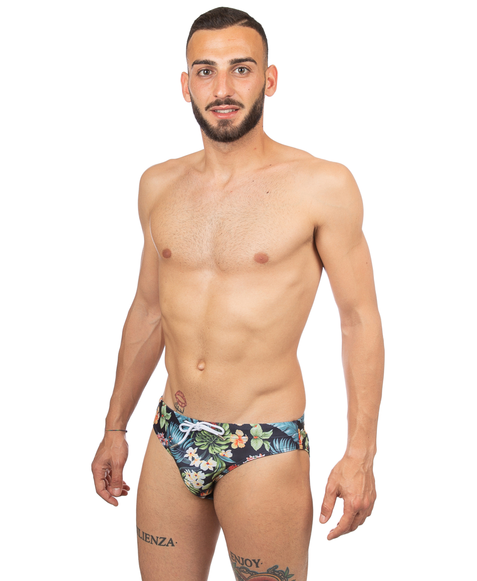 PYREX - COSTUME SLIP - FLOWER - PY18078 - BLACK/GREEN