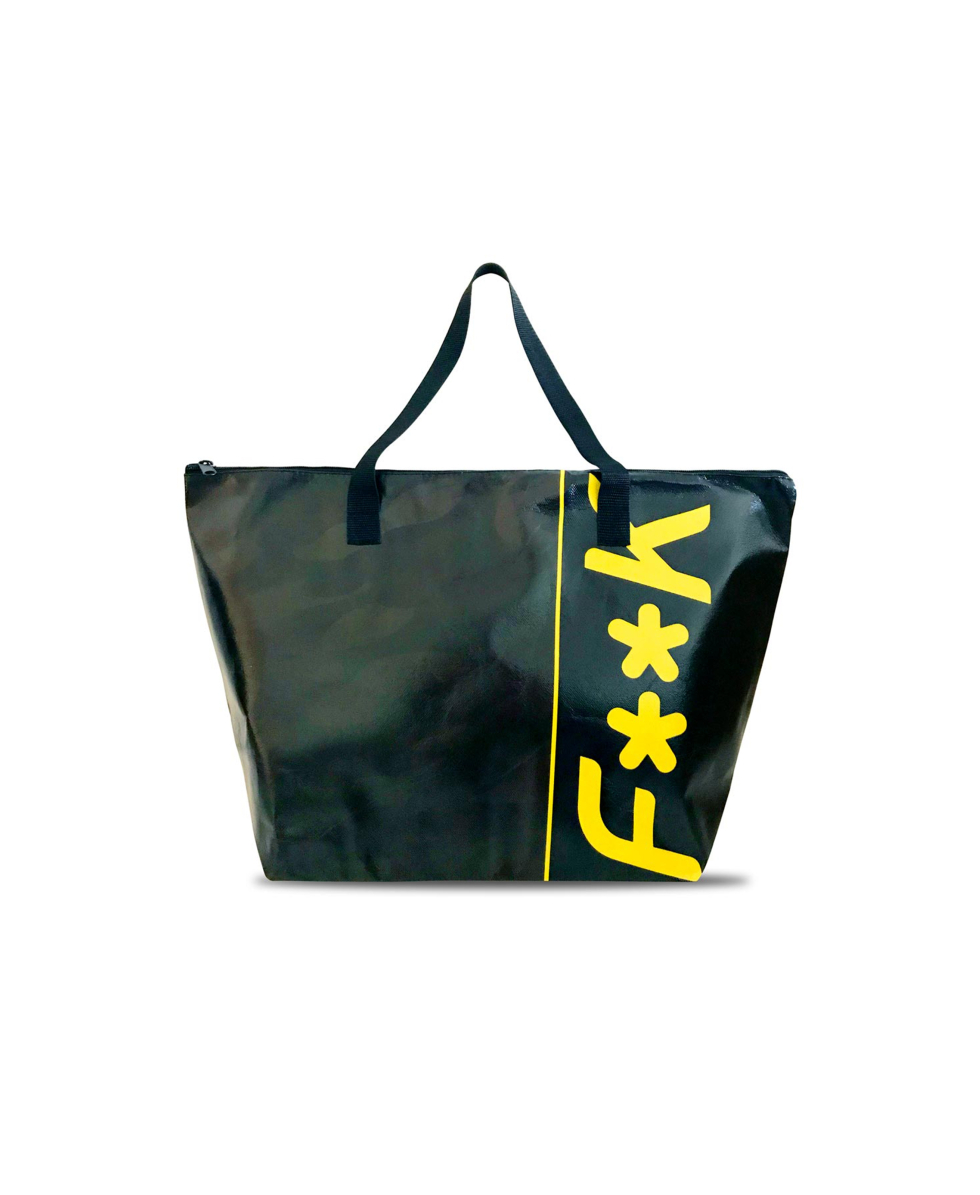 F**K - SHOPPING BAG - 57x35,5x21,5cm - BAGFKU - BLACK/CAMOU