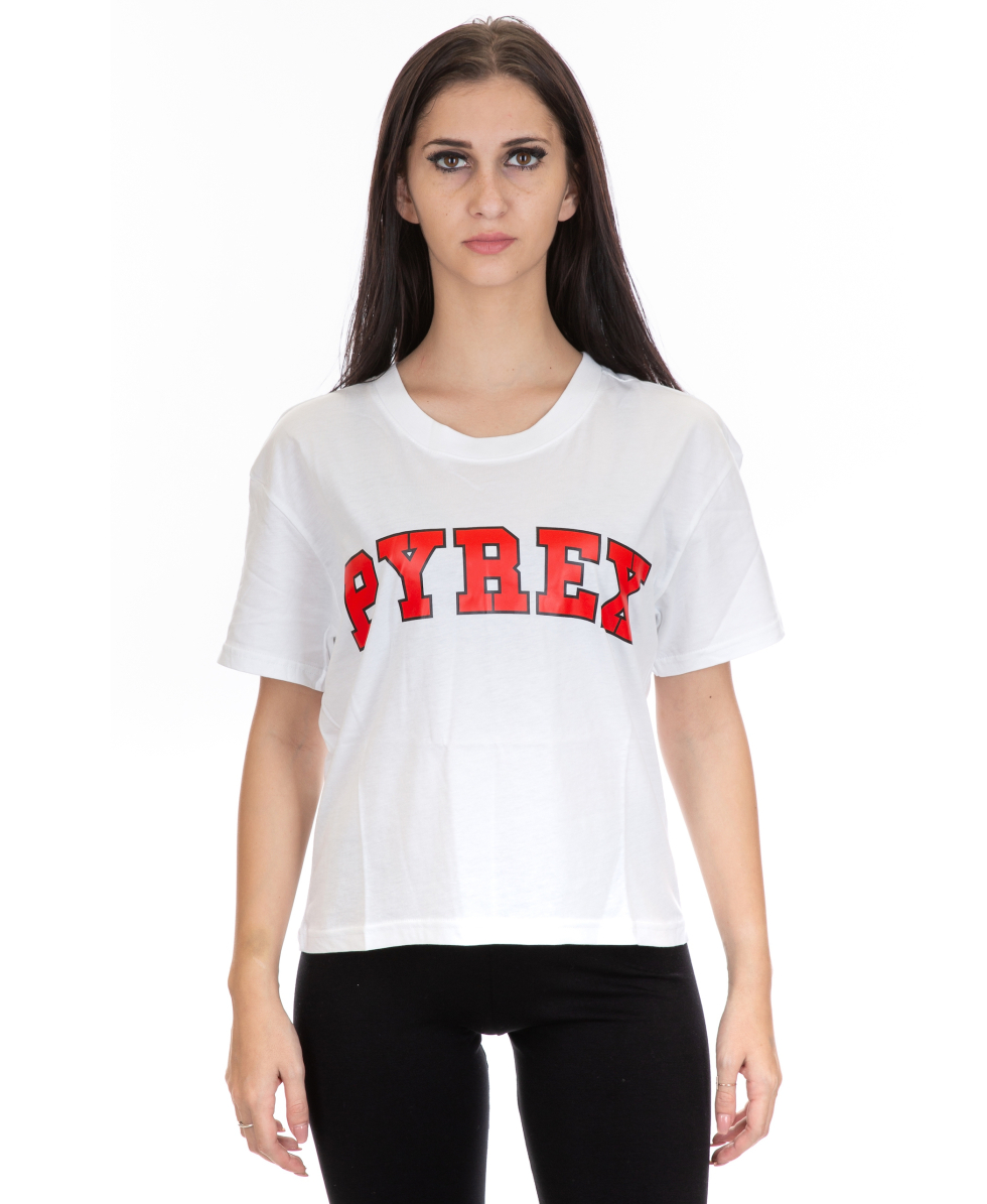 PYREX - T-SHIRT CORTA DONNA - 18IPB34258 - WHITE/RED
