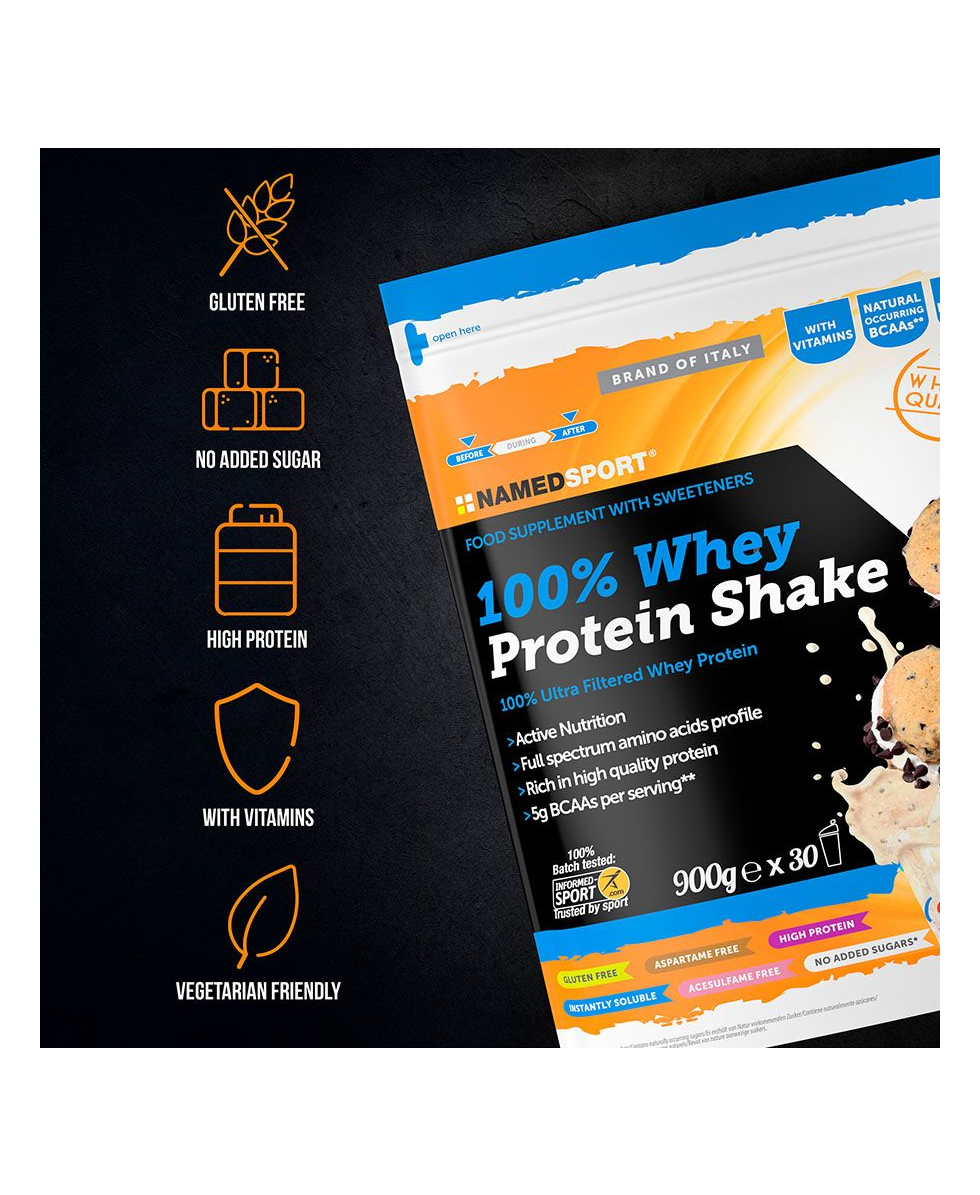 NAMED SPORT - 100% WHEY PROTEIN SHAKE - 900g - COOKIES & CREAM