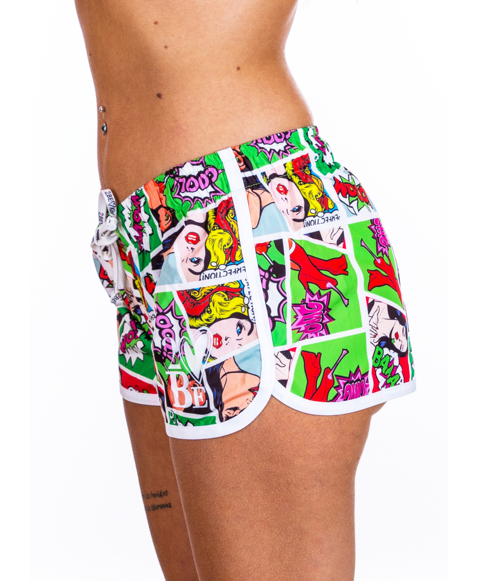 2BEKINI - SHORTS COMICS - 7641-38 - RED
