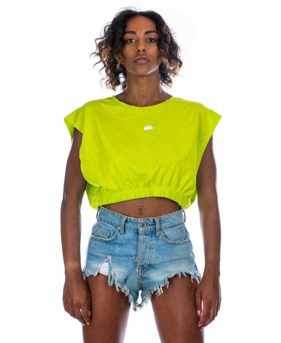 SUNDEK - THE SUN - CROPPED THANK TOP - W031TTJ1100-691 - AVOCADO - A