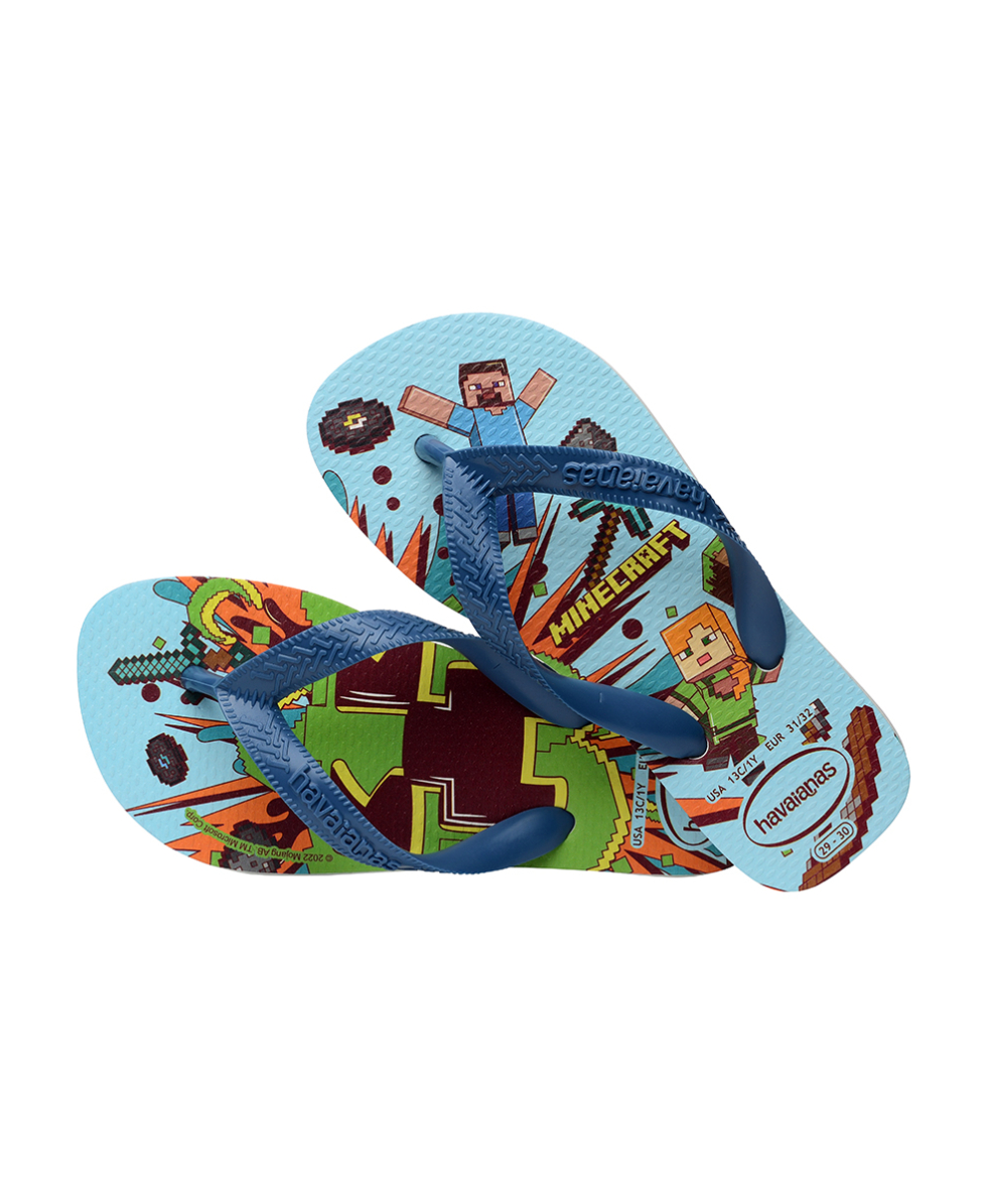 HAVAIANAS - INFRADITO JUNIOR - KIDS MINECRAFT - 4145125-3057 -  WHITE/BLUE COMFY