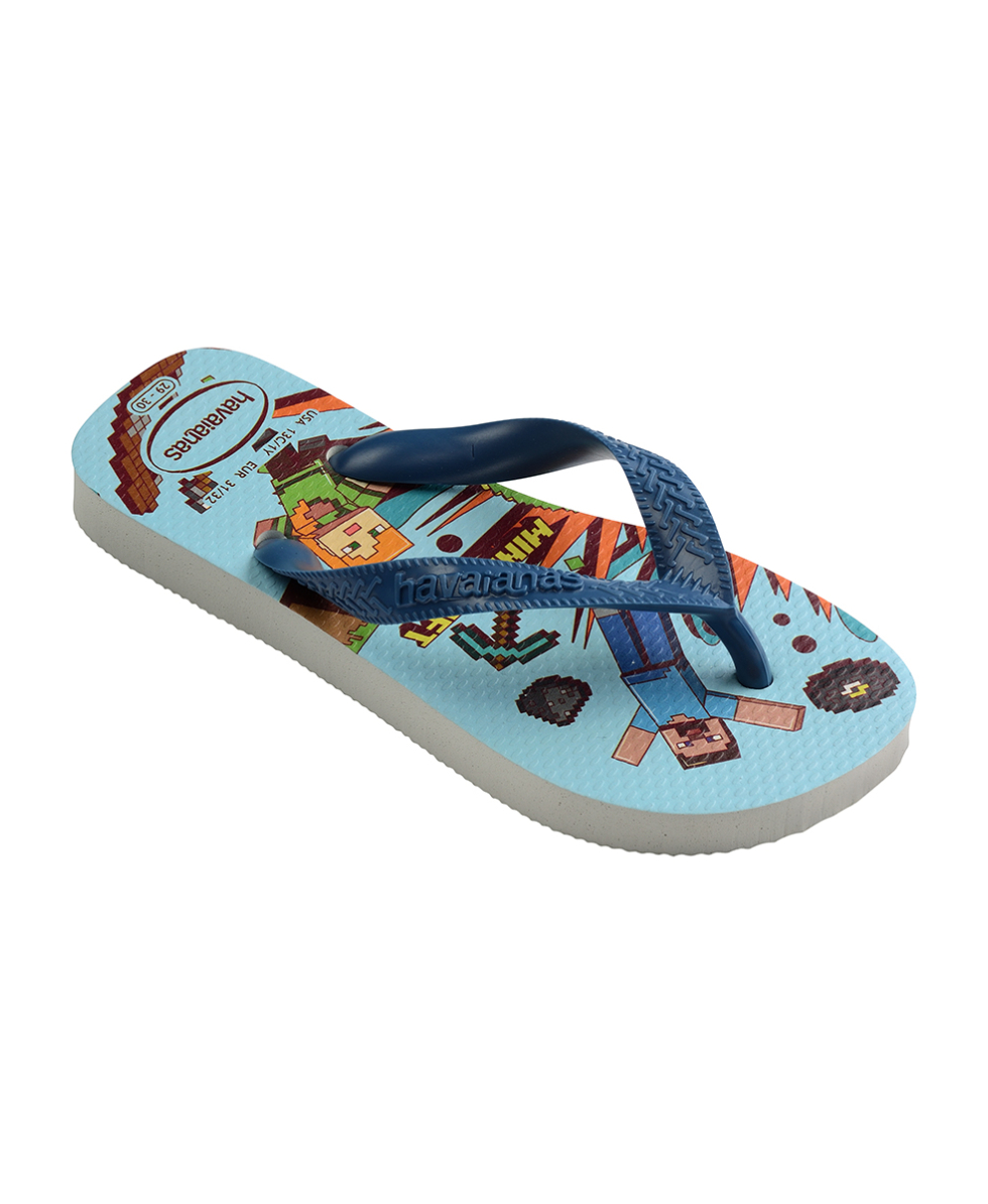 HAVAIANAS - INFRADITO JUNIOR - KIDS MINECRAFT - 4145125-3057 -  WHITE/BLUE COMFY
