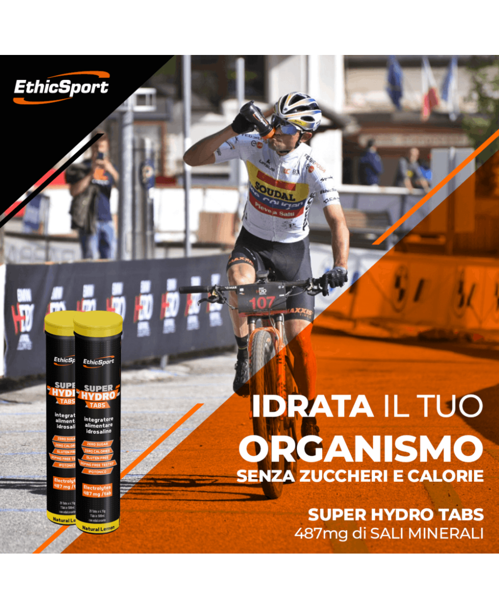 ETHIC SPORT - SUPER HYDRO TABS - TUBO DA 20 TABS - 83g - NATURAL ORANGE