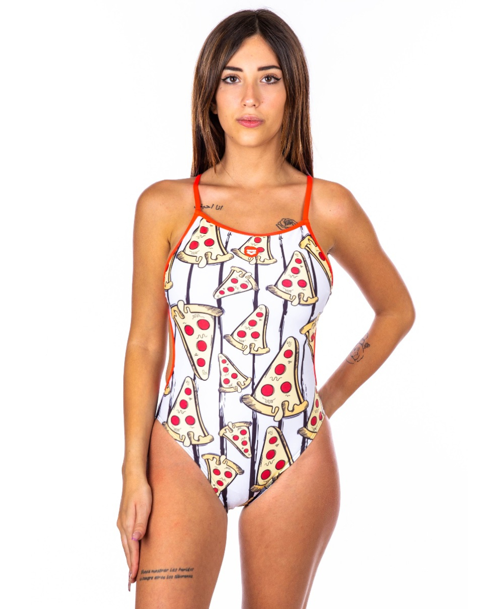 ARENA - COSTUME INTERO - CRAZY PIZZA - 003489500 - BLACK/FLUO RED - MAXLIFE