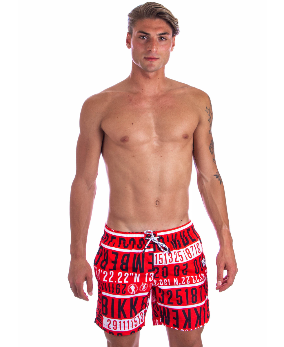 BIKKEMBERGS - COSTUME SHORT - PUPINO PRINT - VBKB04902-S500 - RED PRINT