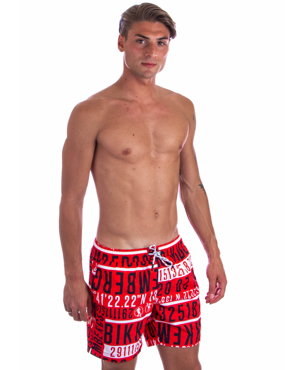 BIKKEMBERGS - COSTUME SHORT - PUPINO PRINT - VBKB04902-S500 - RED PRINT