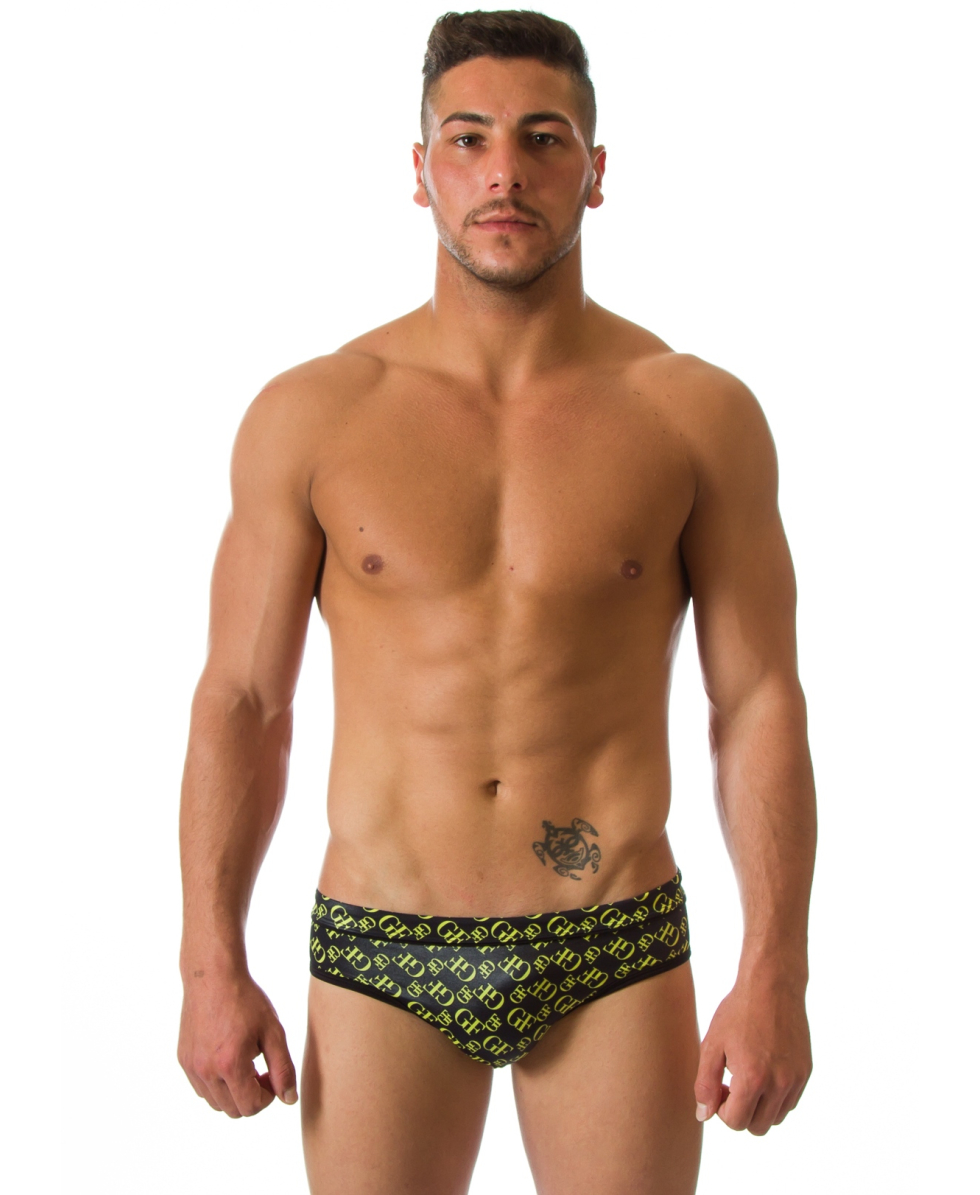 GF FERRÈ - COSTUME SLIP 6cm - BRIEF - 31023-001 - NERO/GIALLO