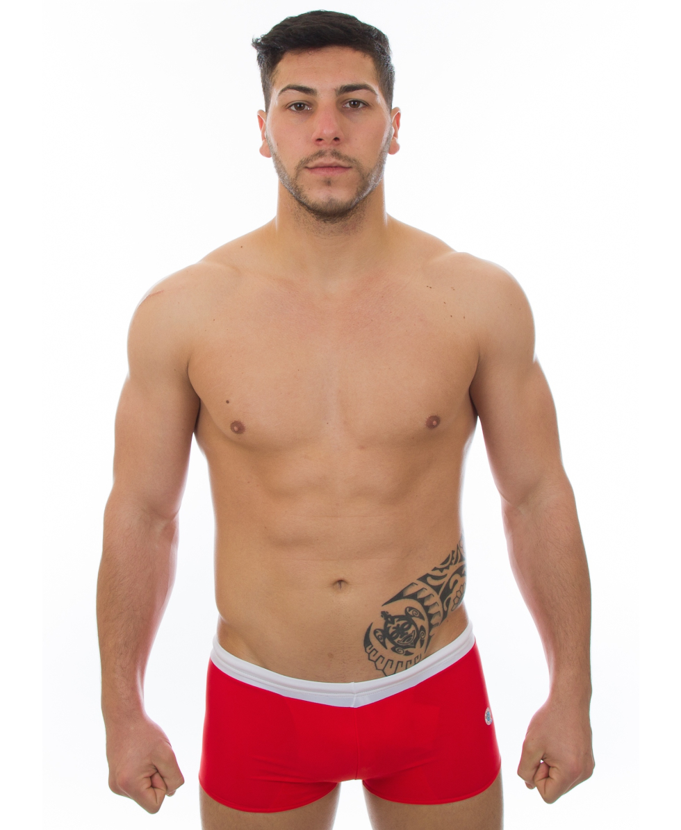 MASTERNUOTO - COSTUME PARIGAMBA JUNIOR 17cm - DRAGO - E - ROSSO/BIANCO