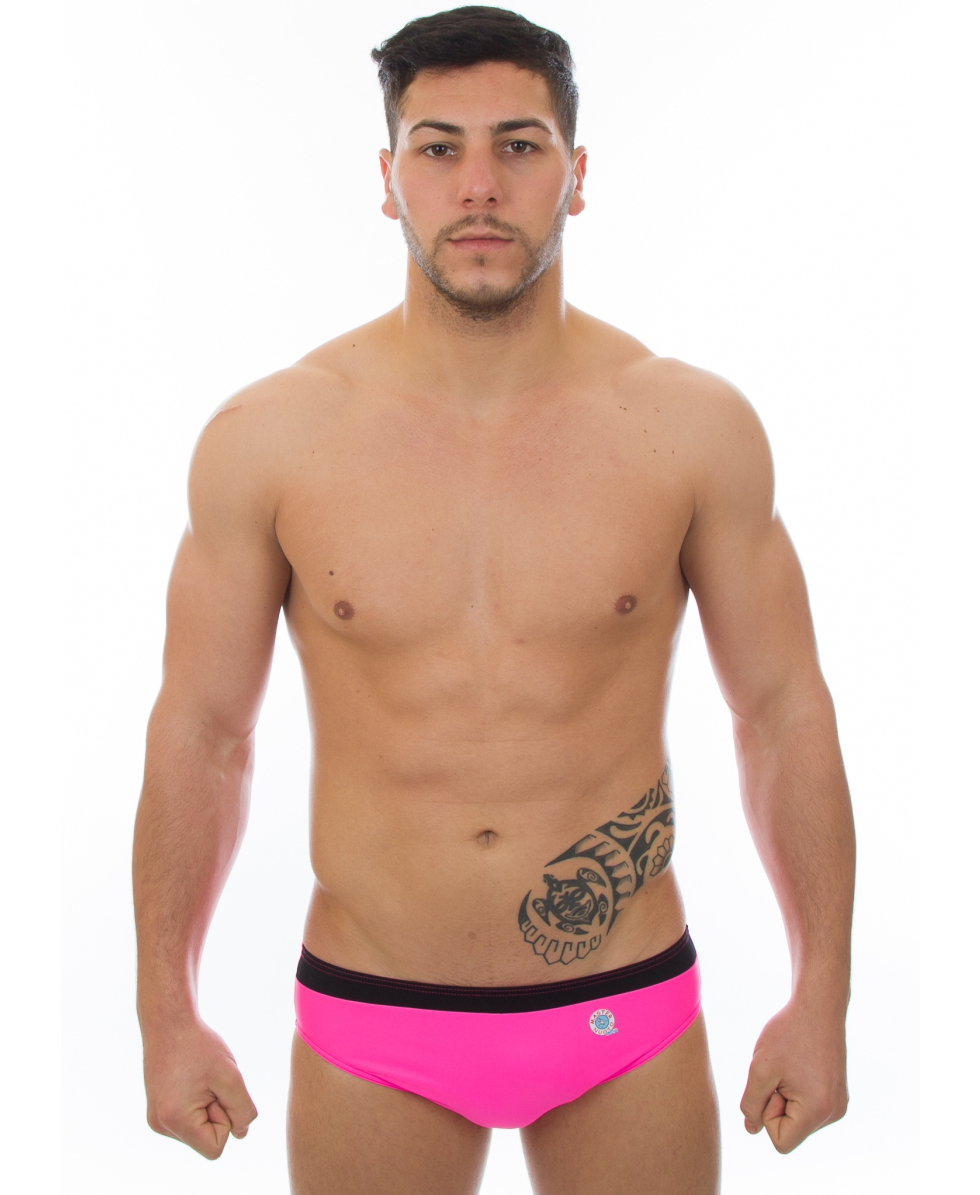 MASTERNUOTO - COSTUME SLIP JUNIOR 4,5cm - PLUTO - G - ROSA SHOCKING/NERO