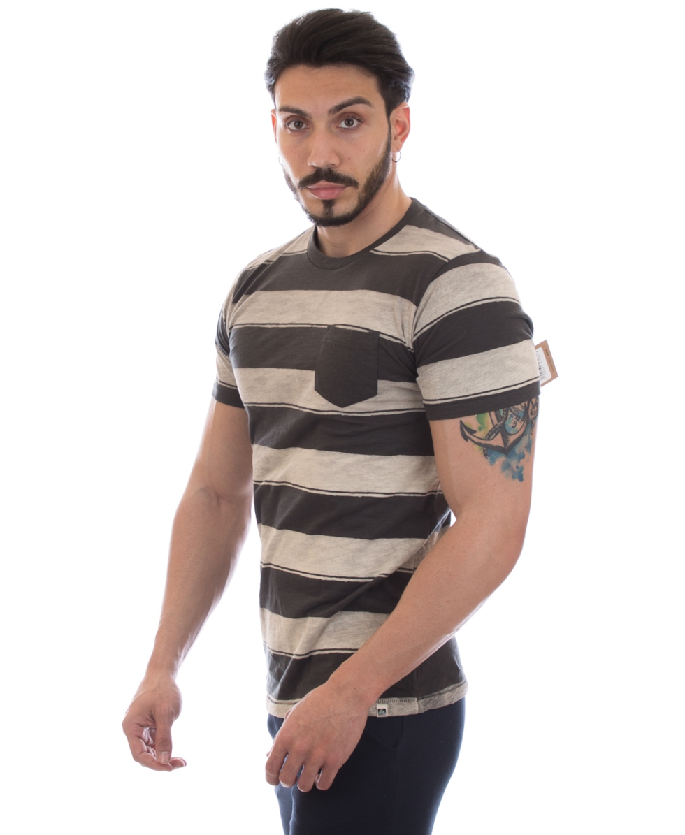 REEF - T-SHIRT STRIPE IT CREW - RA2YDHBLA - BLACK