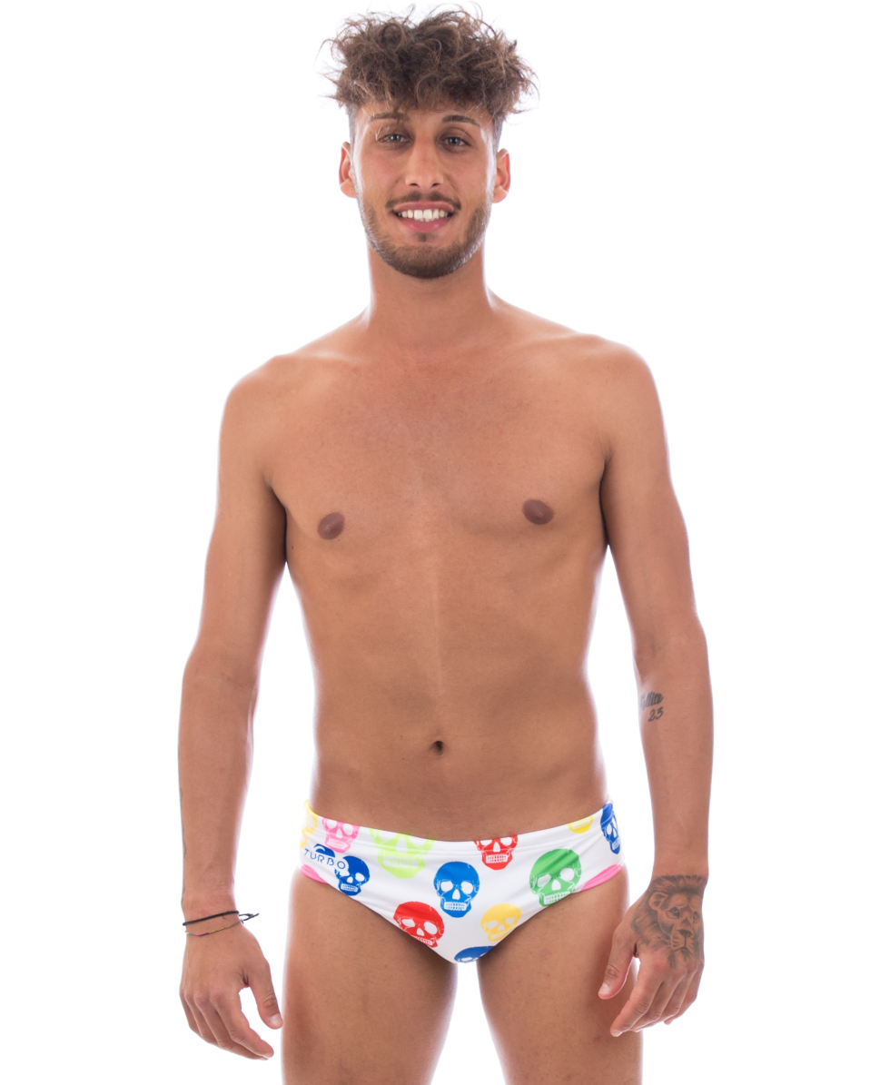 TURBO - COSTUME SLIP/BRIEF - SKULLS COLORS - 730326/0003 WHITE