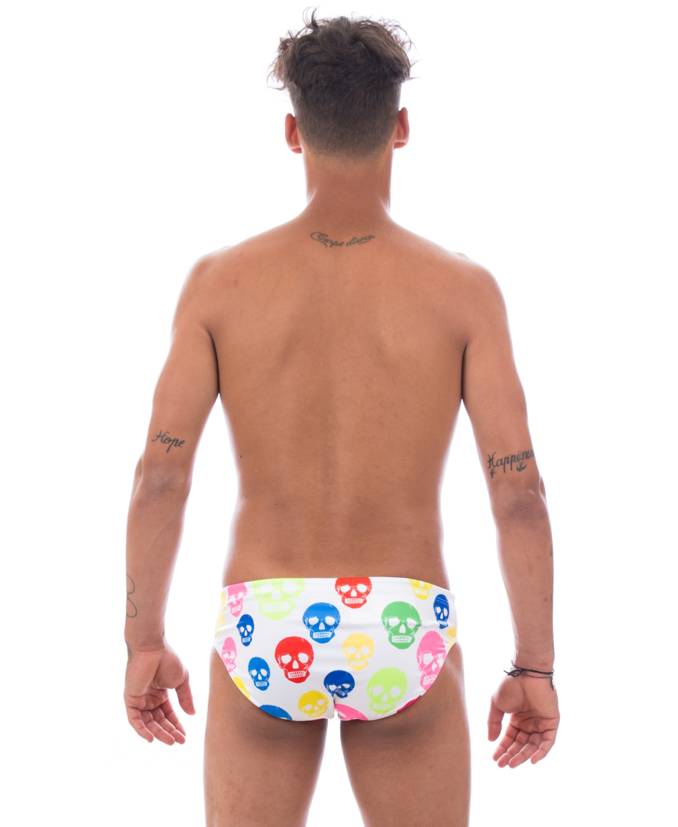 TURBO - COSTUME SLIP/BRIEF - SKULLS COLORS - 730326/0003 WHITE