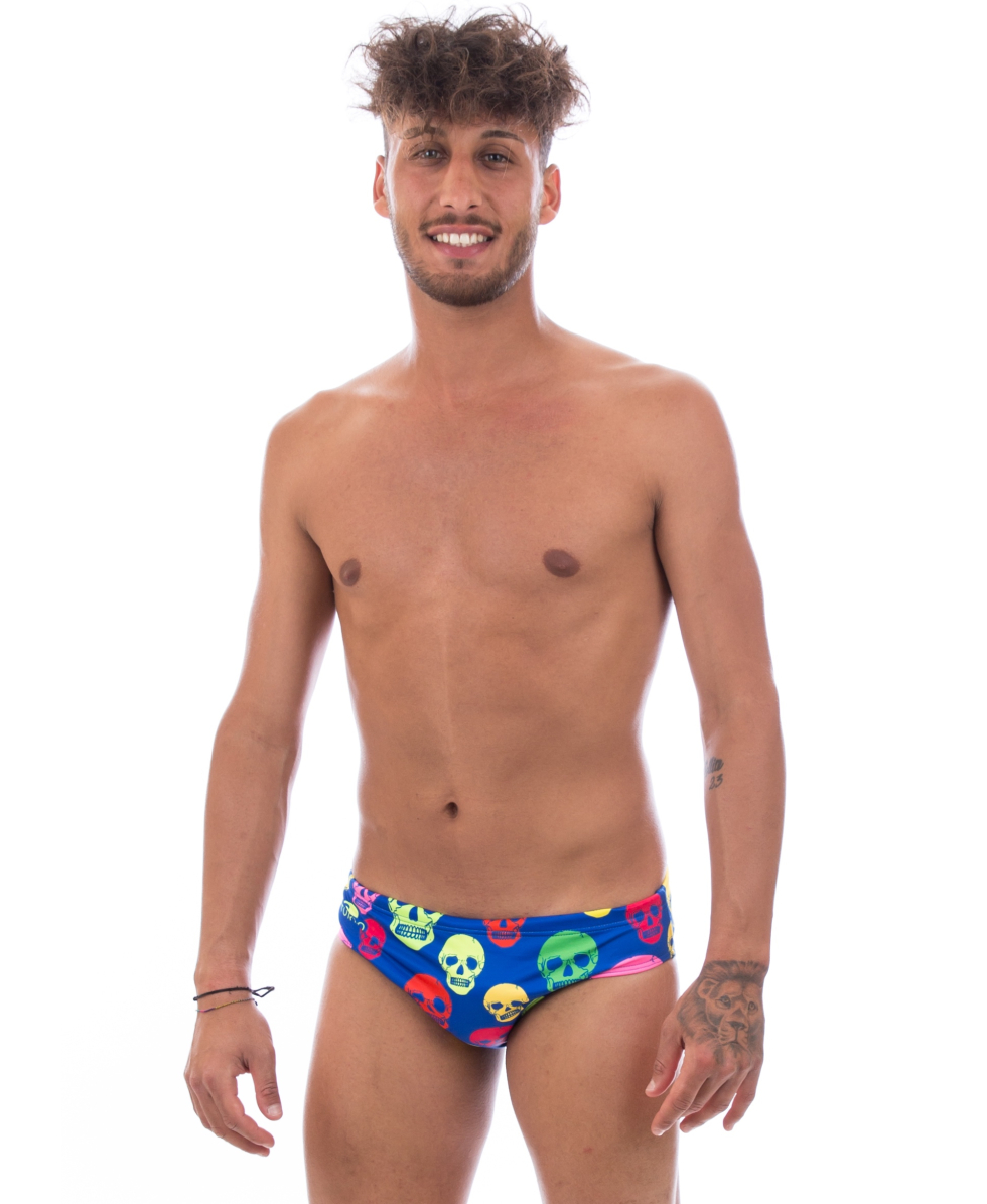 TURBO - COSTUME SLIP/BRIEF - SKULLS COLORS - 730326/0006 ROYAL
