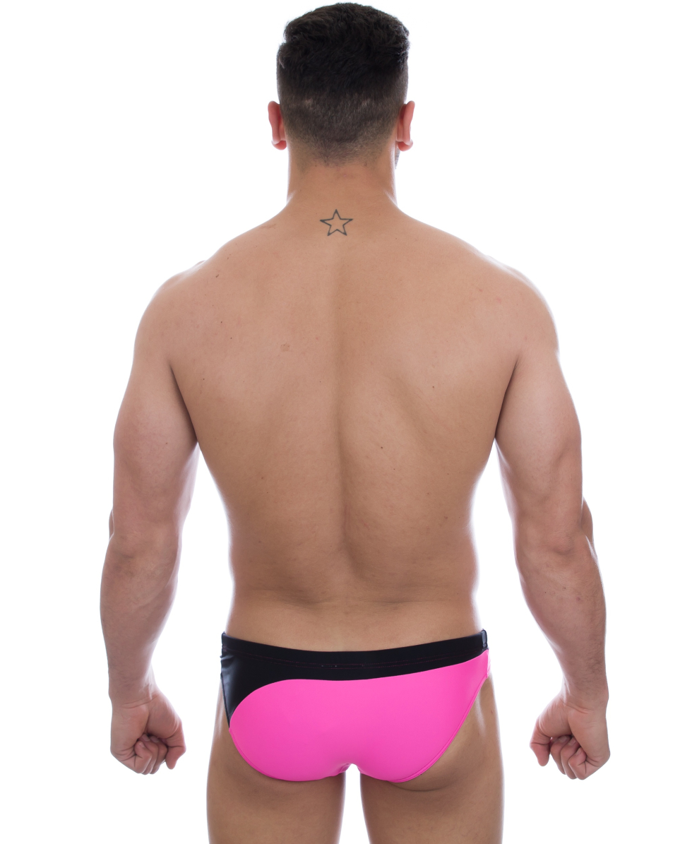 MASTERNUOTO - COSTUME SLIP 5cm - PLATINI - E - BLACK/FLUO PINK