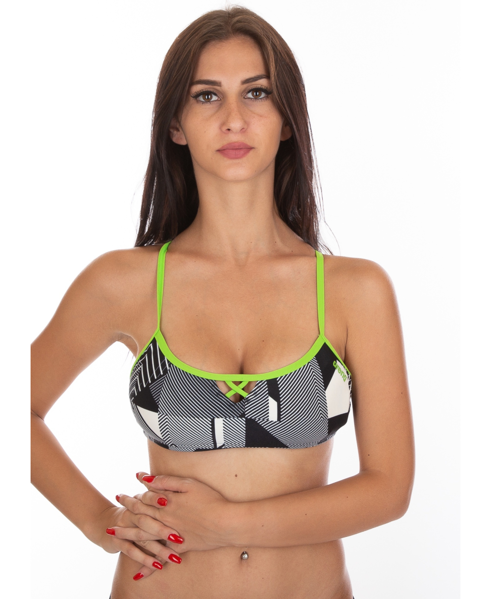 ARENA - COSTUME TOP FASCIA - BANDEAU BE - 001109506 - BLACKMULTI/LEAF - MAXLIFE