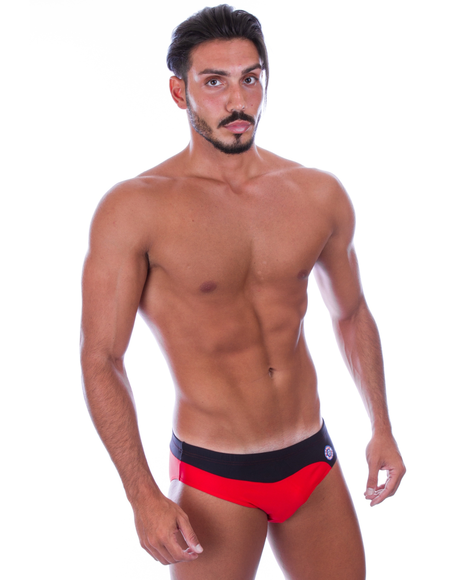 MASTERNUOTO - COSTUME SLIP 5cm - PLATINI - B - RED/BLACK