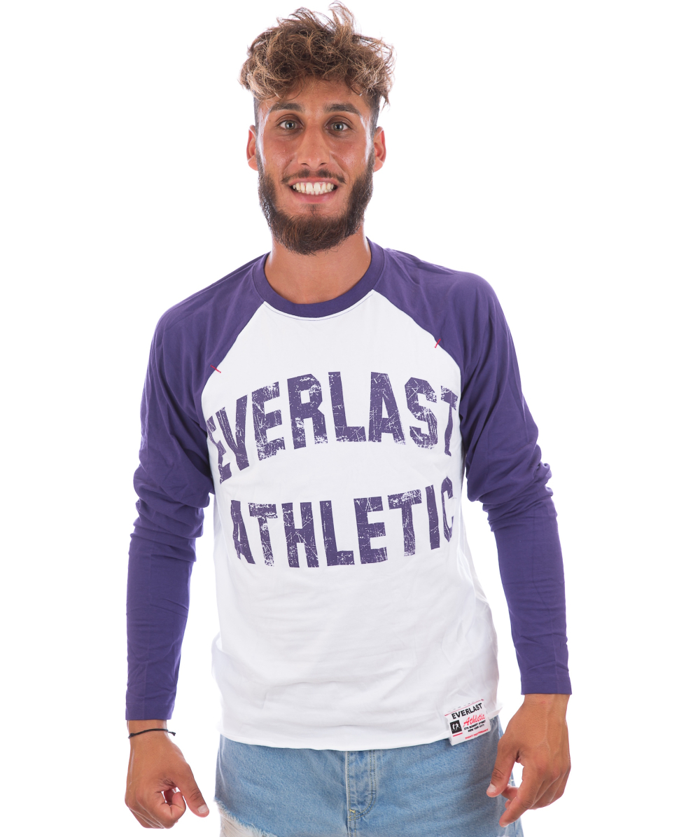 EVERLAST - T-SHIRT M/L UOMO - 8M123J87-10VJ - BIANCO/VIOLA