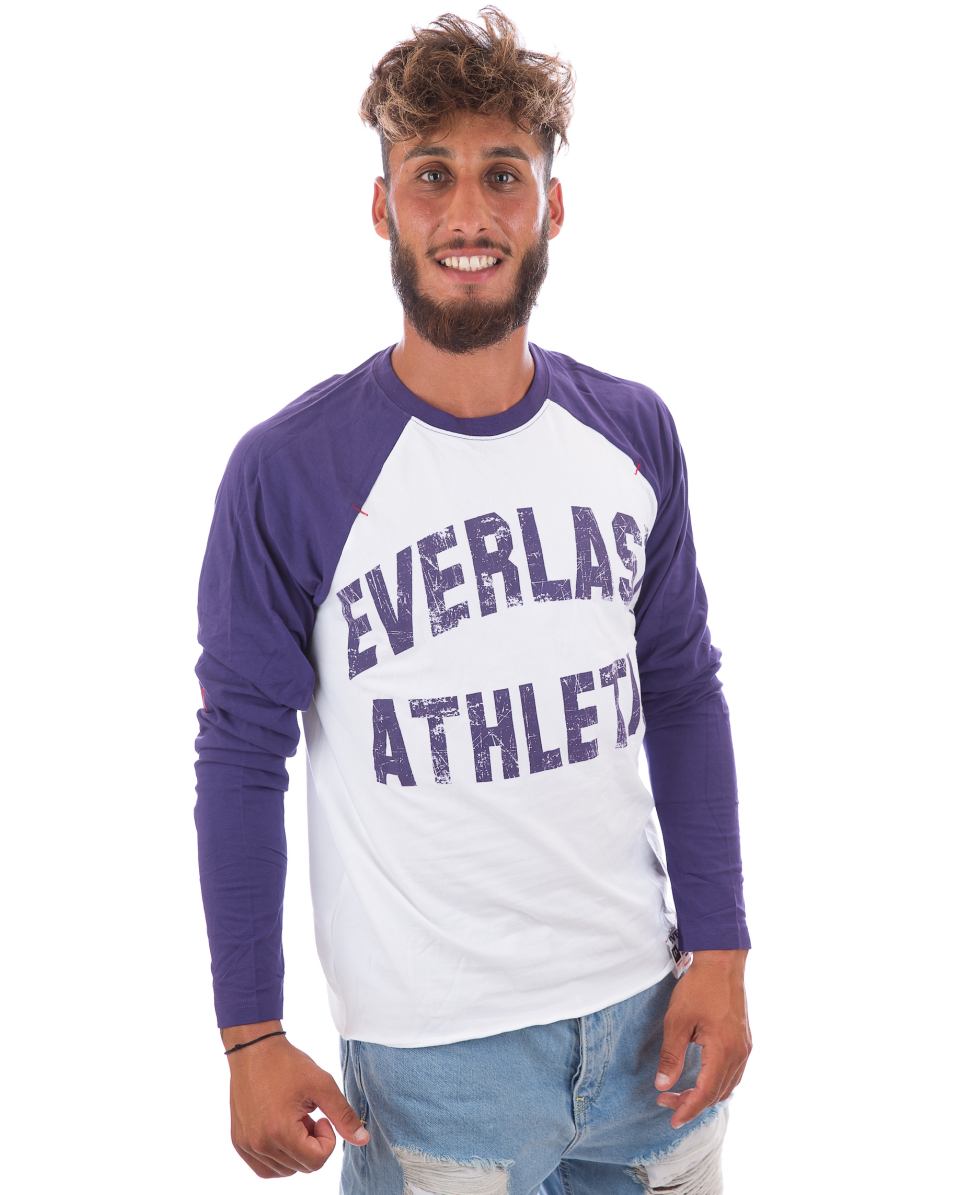EVERLAST - T-SHIRT M/L UOMO - 8M123J87-10VJ - BIANCO/VIOLA