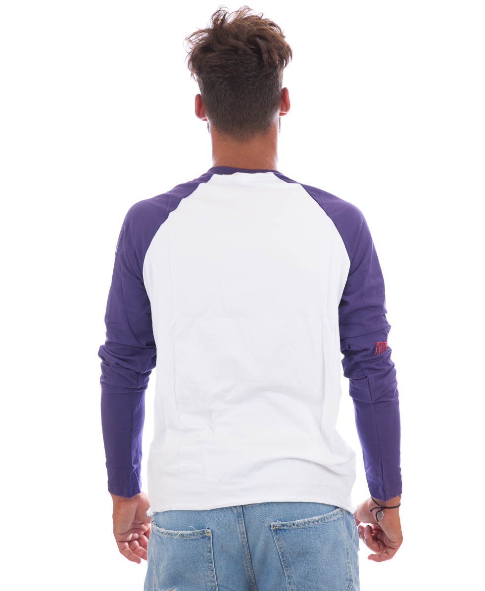 EVERLAST - T-SHIRT M/L UOMO - 8M123J87-10VJ - BIANCO/VIOLA