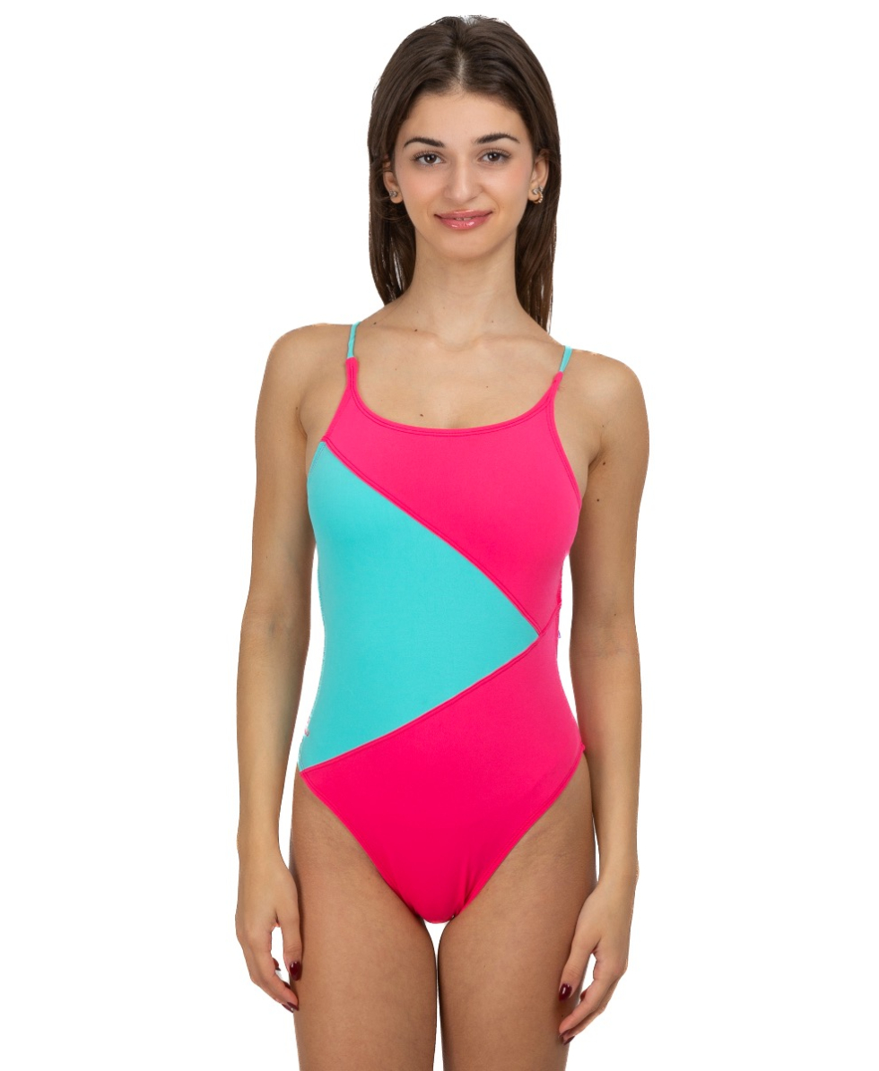 TURBO - COSTUME INTERO - SWIMSUIT WOMAN ISLAND COMFORT - TIR. STRETTA - 8934377/1636 - PINK/AQUA GREEN