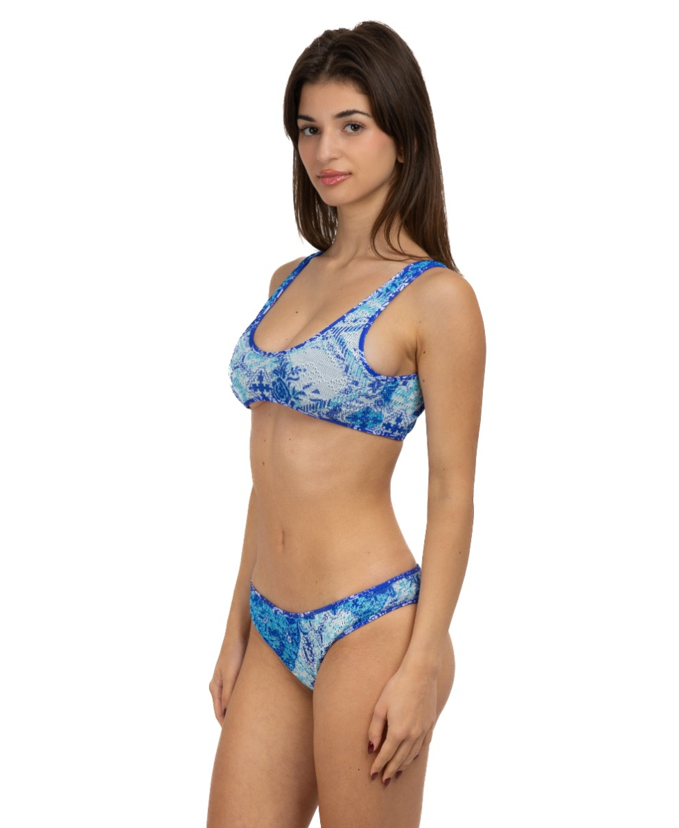 F**K - COSTUME BIKINI TOP/BRASILIANA - 0533X1 - BLUE/MULTI