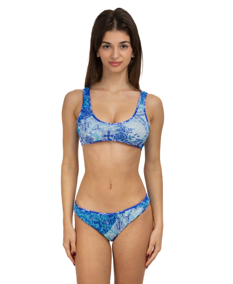 F**K - COSTUME BIKINI TOP/BRASILIANA - 0533X1 - BLUE/MULTI
