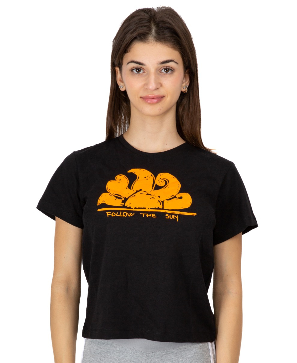 SUNDEK - CROPPED T-SHIRT - W625TEOC100-400 - BLACK