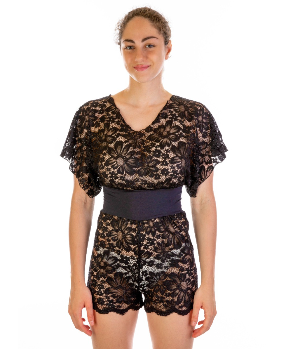 2BEKINI - TUTA CORTA - 21802-28 - BLACK LACE
