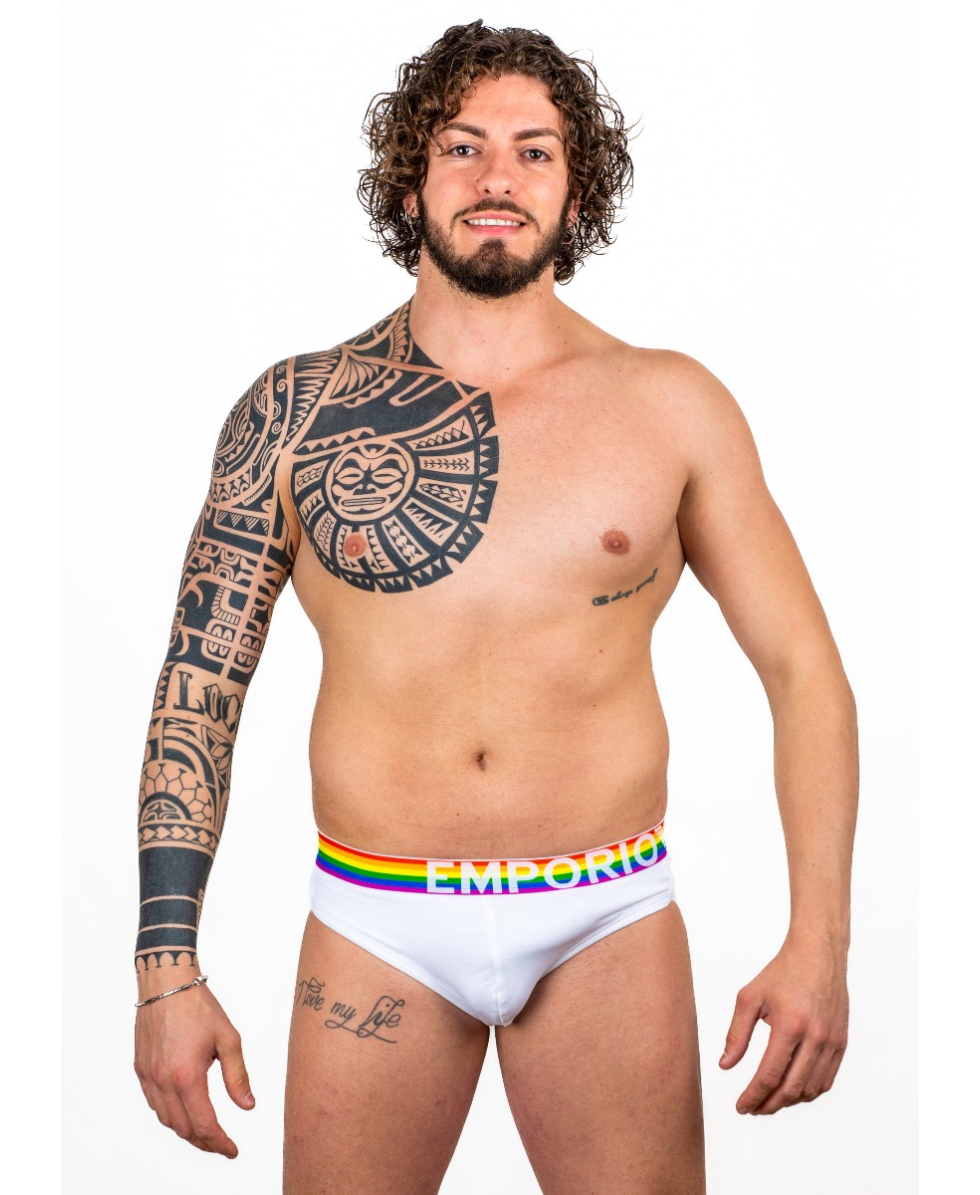 EMPORIO ARMANI - SLIP/BRIEF - RAINBOW - 111952 2R513 00010 - WHITE