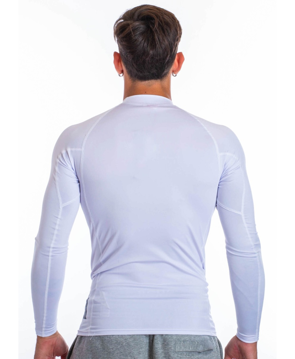 SUNDEK - LOGO L/S RASHGUARD - M286RSPY100-006 - WHITE