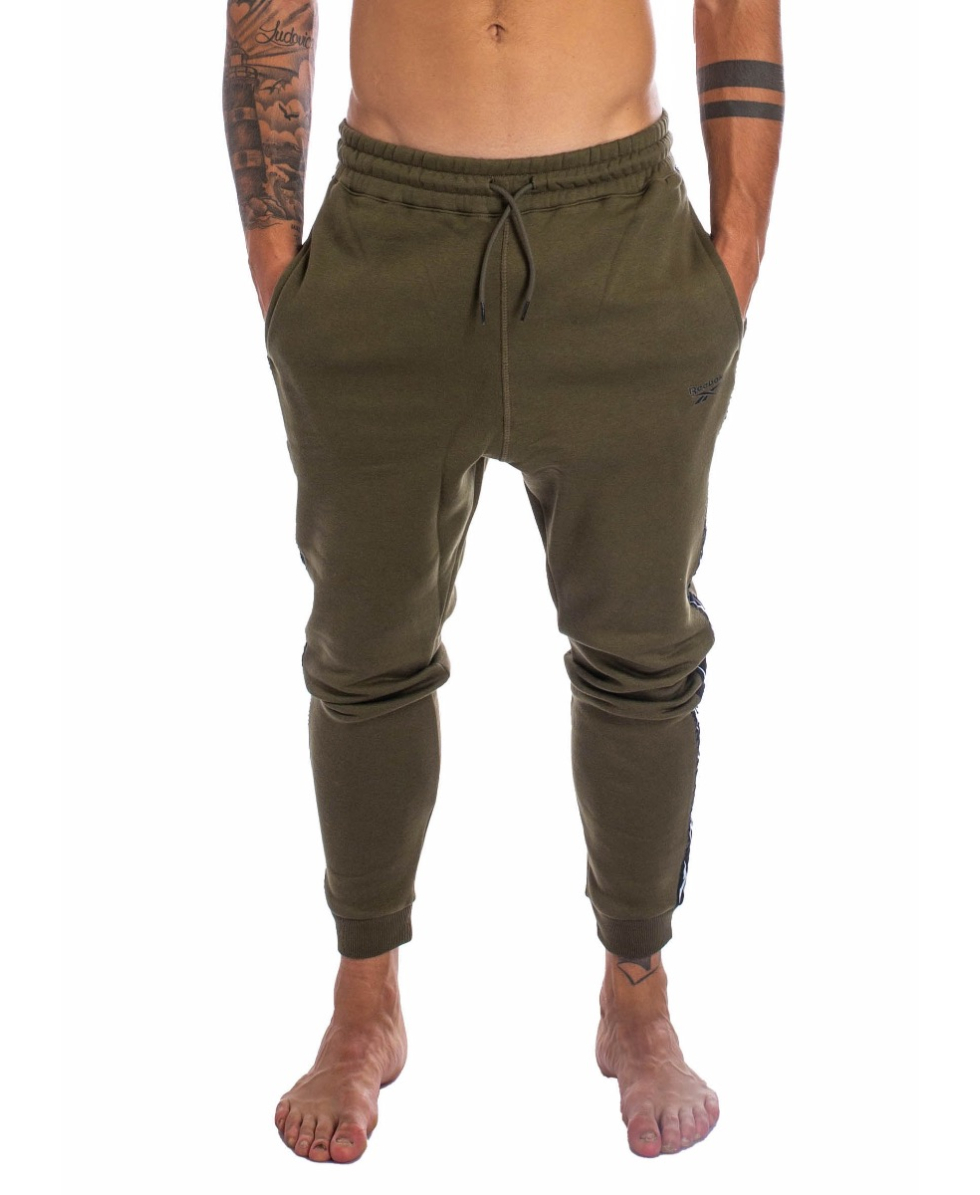 REEBOK - PANTALONE UOMO - IDENTITY - GQ4216 - ARMY GREEN