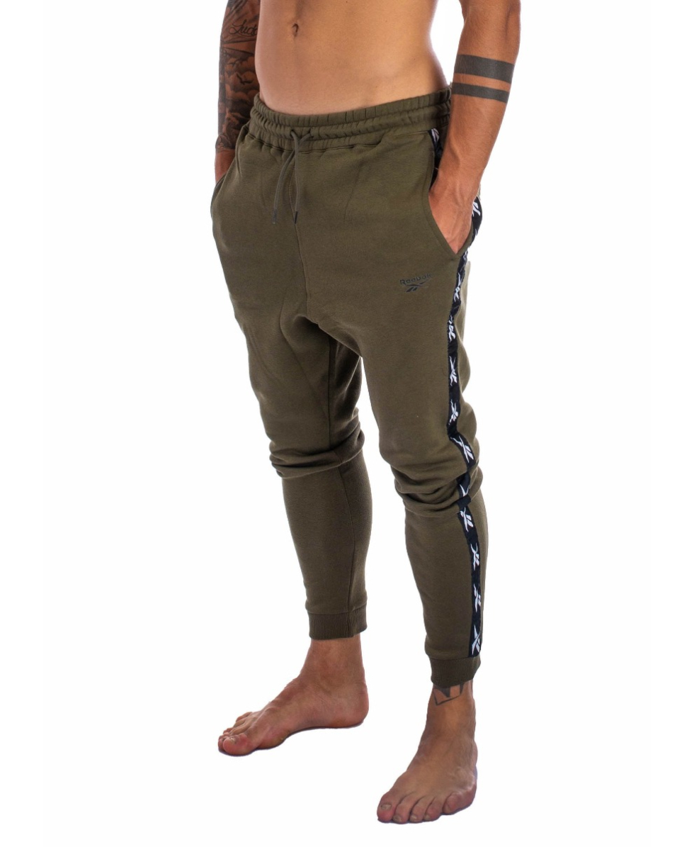REEBOK - PANTALONE UOMO - IDENTITY - GQ4216 - ARMY GREEN