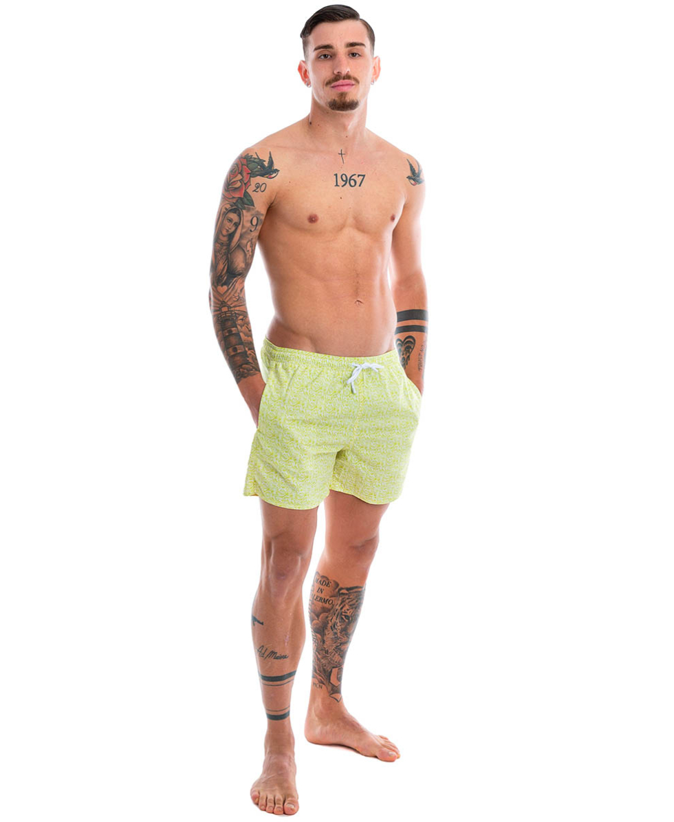 EMPORIO ARMANI - COSTUME SHORT - 211740 2R441 14583 - ACID APPLE/WHITE