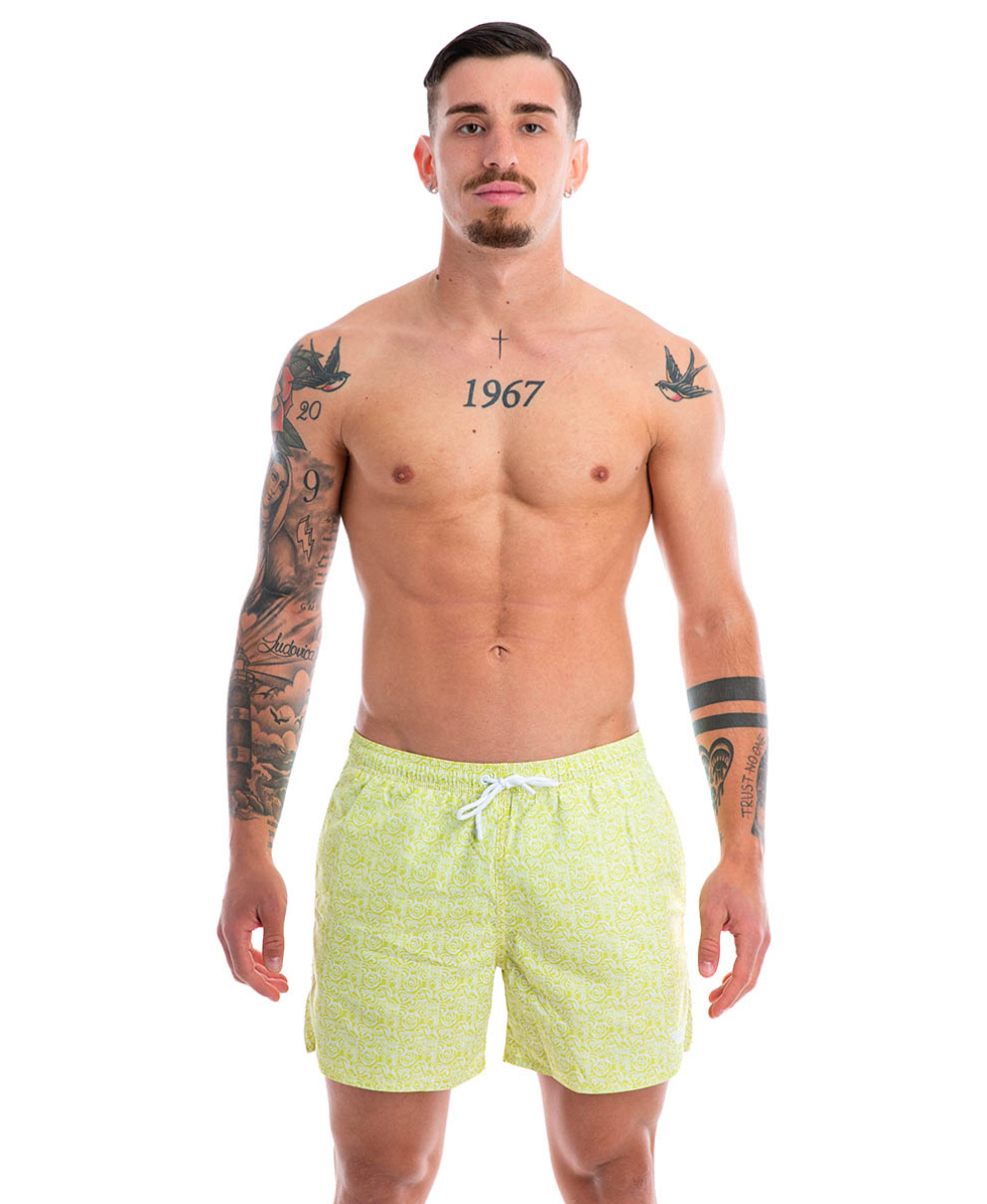 EMPORIO ARMANI - COSTUME SHORT - 211740 2R441 14583 - ACID APPLE/WHITE