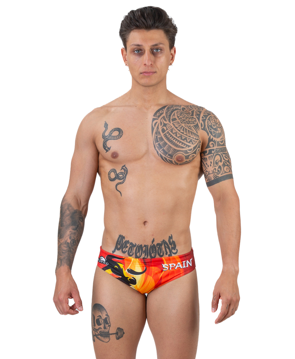 TURBO - COSTUME SLIP - SPAIN - 731552/0008 - RED/YELLOW