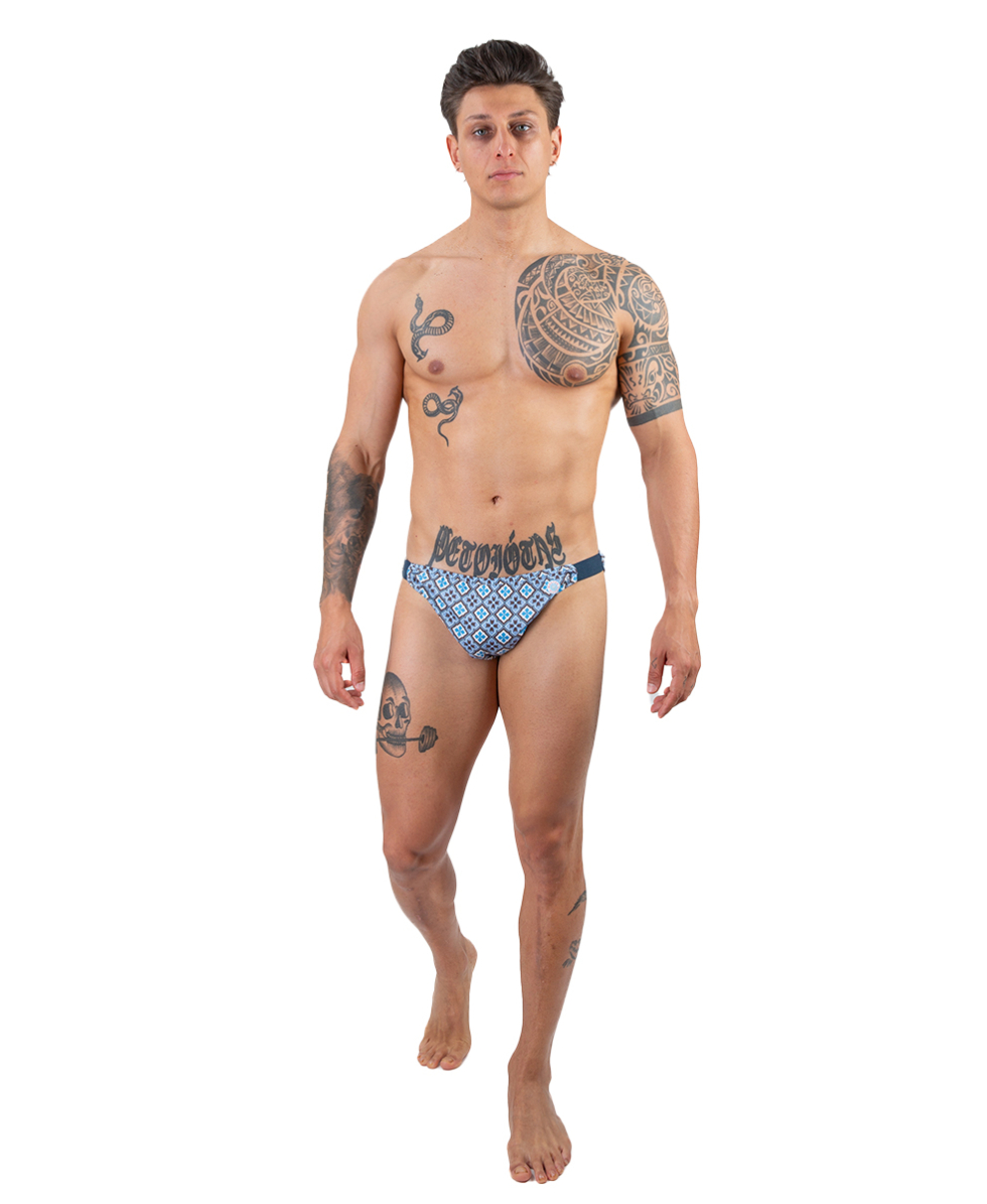 MASTER NUOTO - COSTUME SLIP COTONE - ST. TROPEZ MN0013 - TEXTURE TURQUOISE