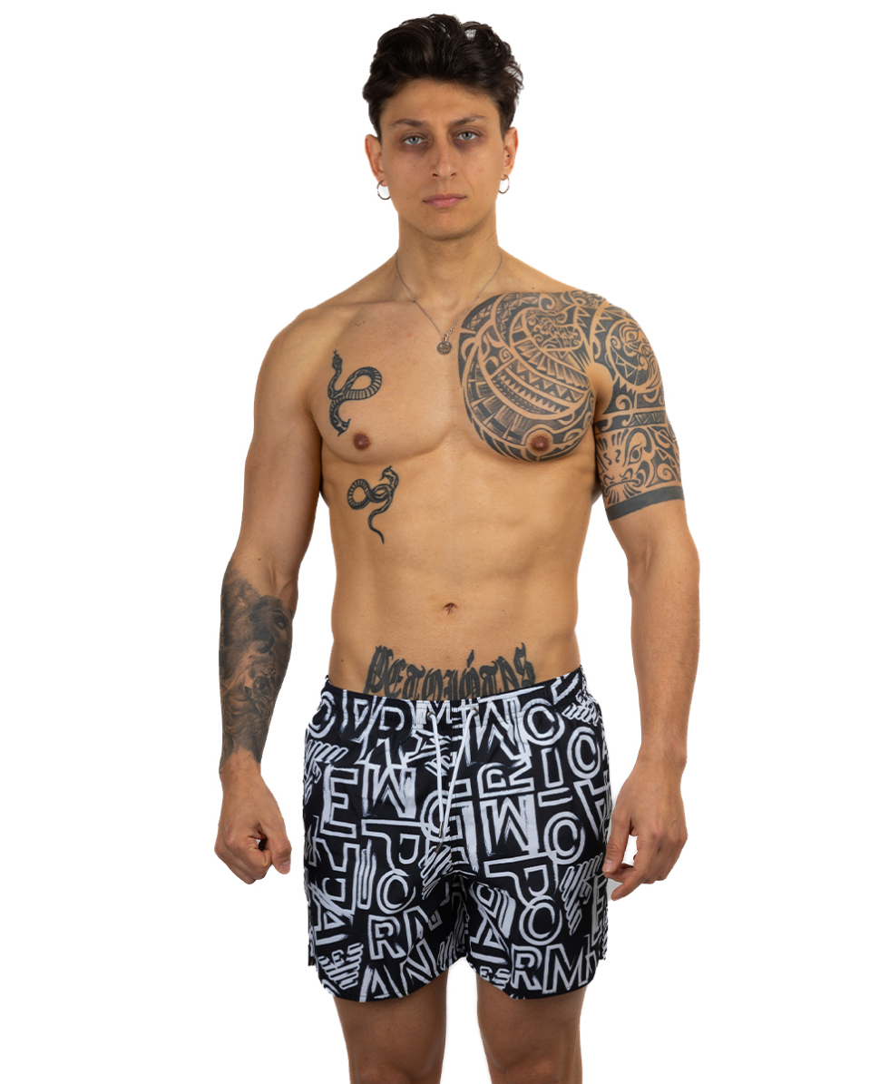 EMPORIO ARMANI - COSTUME SHORT - 211740 3R435 00121 - BLACK/WHITE - A