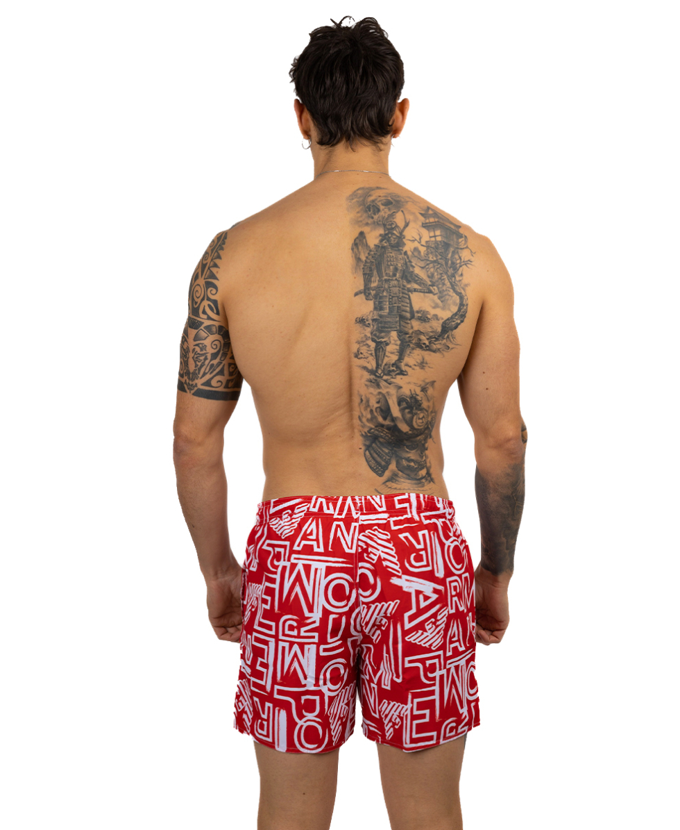 EMPORIO ARMANI - COSTUME SHORT - 211740 3R435 24073 - RUBY/WHITE