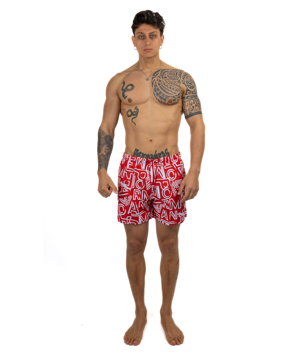 EMPORIO ARMANI - COSTUME SHORT - 211740 3R435 24073 - RUBY/WHITE