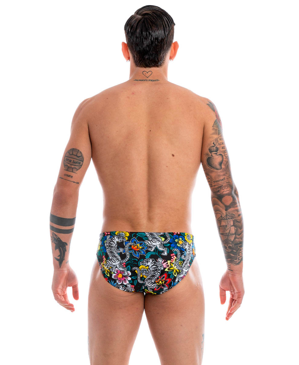 TURBO - COSTUME SLIP - FLOWERS AND TIGERS - 731386/0009 - BLACK