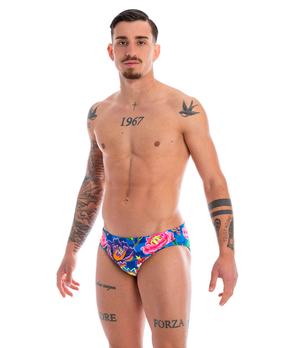 TURBO - COSTUME SLIP - FLOWERS - 731421/0006 - BLUE/MULTI