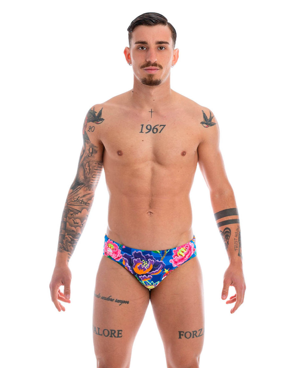 TURBO - COSTUME SLIP - FLOWERS - 731421/0006 - BLUE/MULTI - A