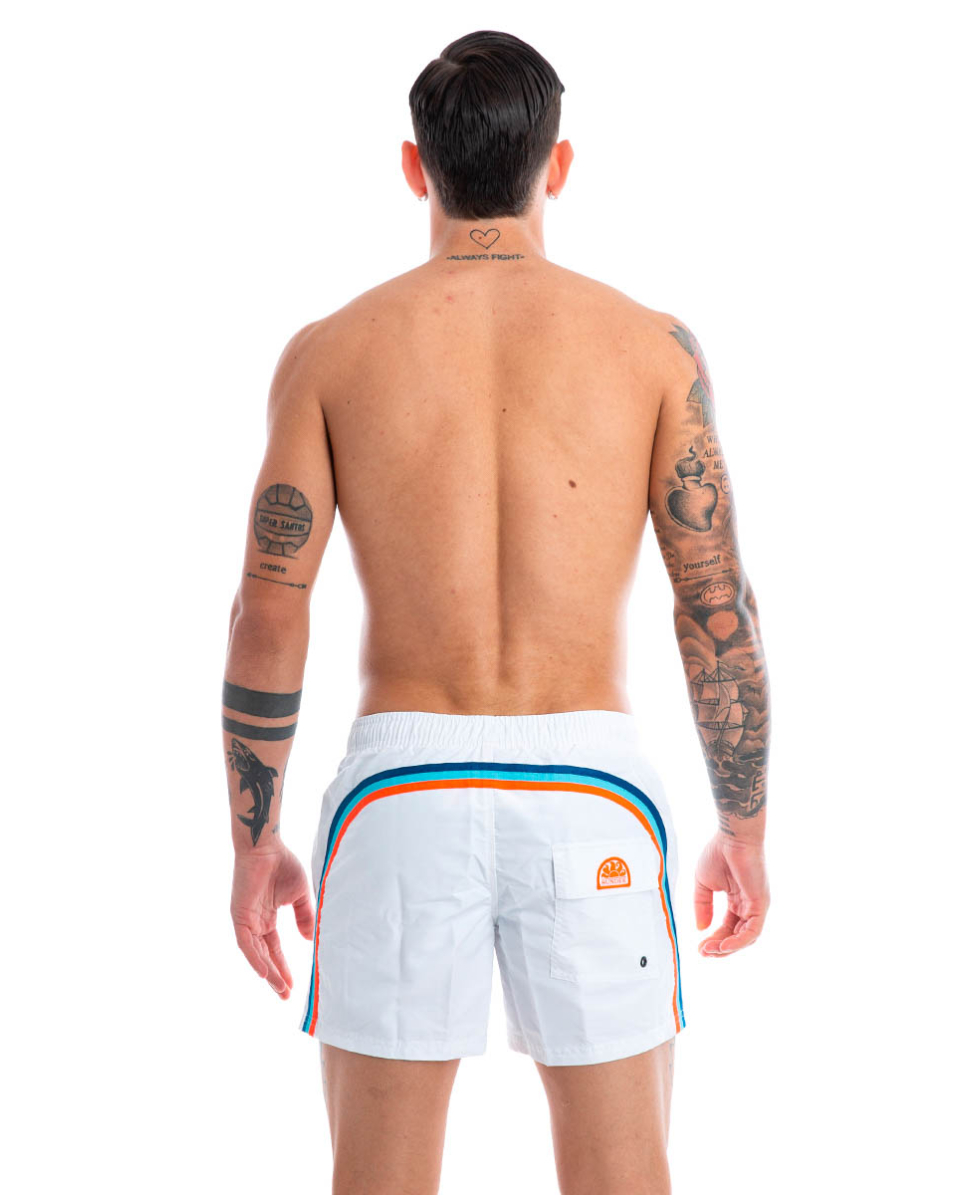 SUNDEK - COSTUME BOARDSHORT 14" - M504BDTA100-00634 -  WHITE #34 - BS/RB ELASTIC WAIST - C