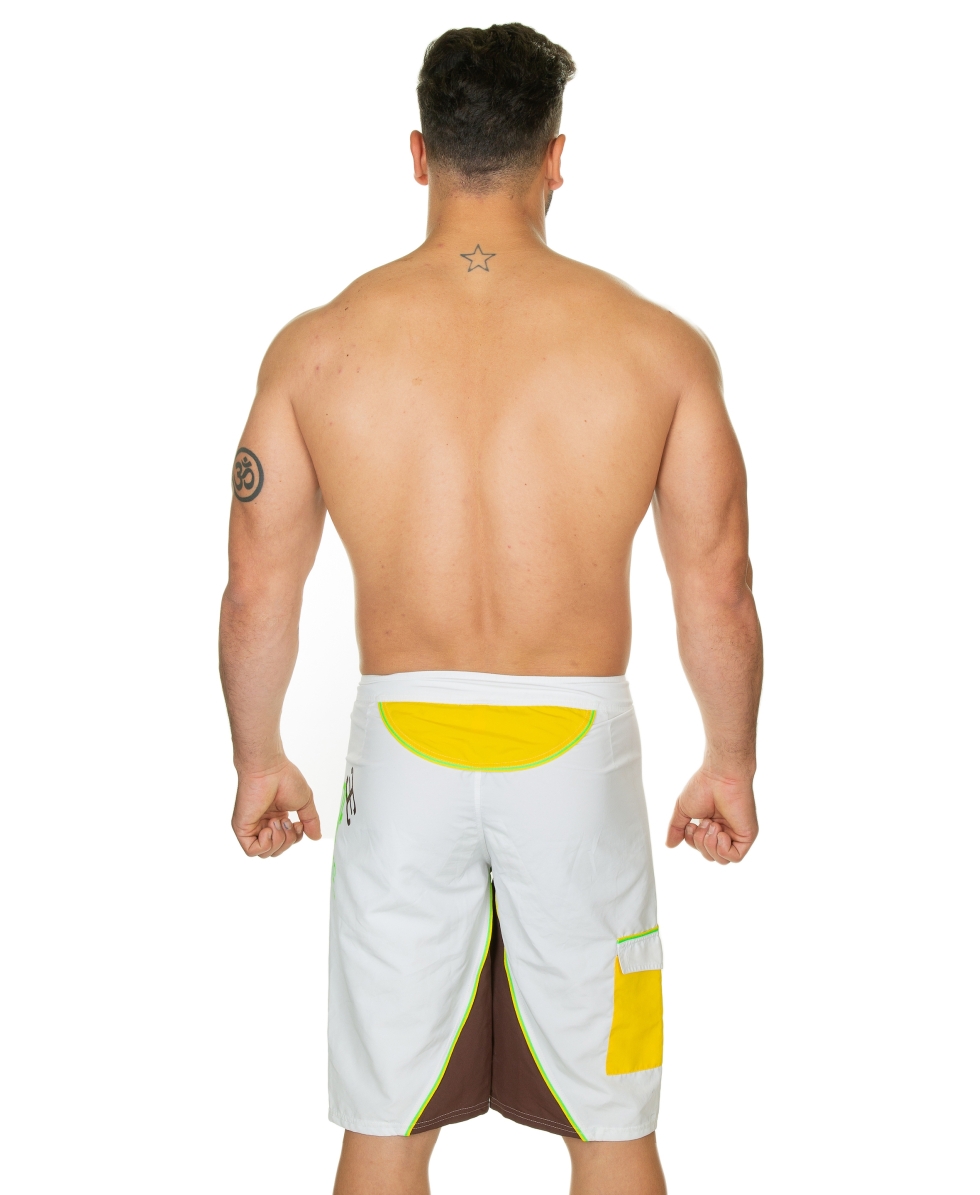 PAPEETE - COSTUME BOARDSHORT - 8EMZC16 - WHITE/YELLOW/BROWN