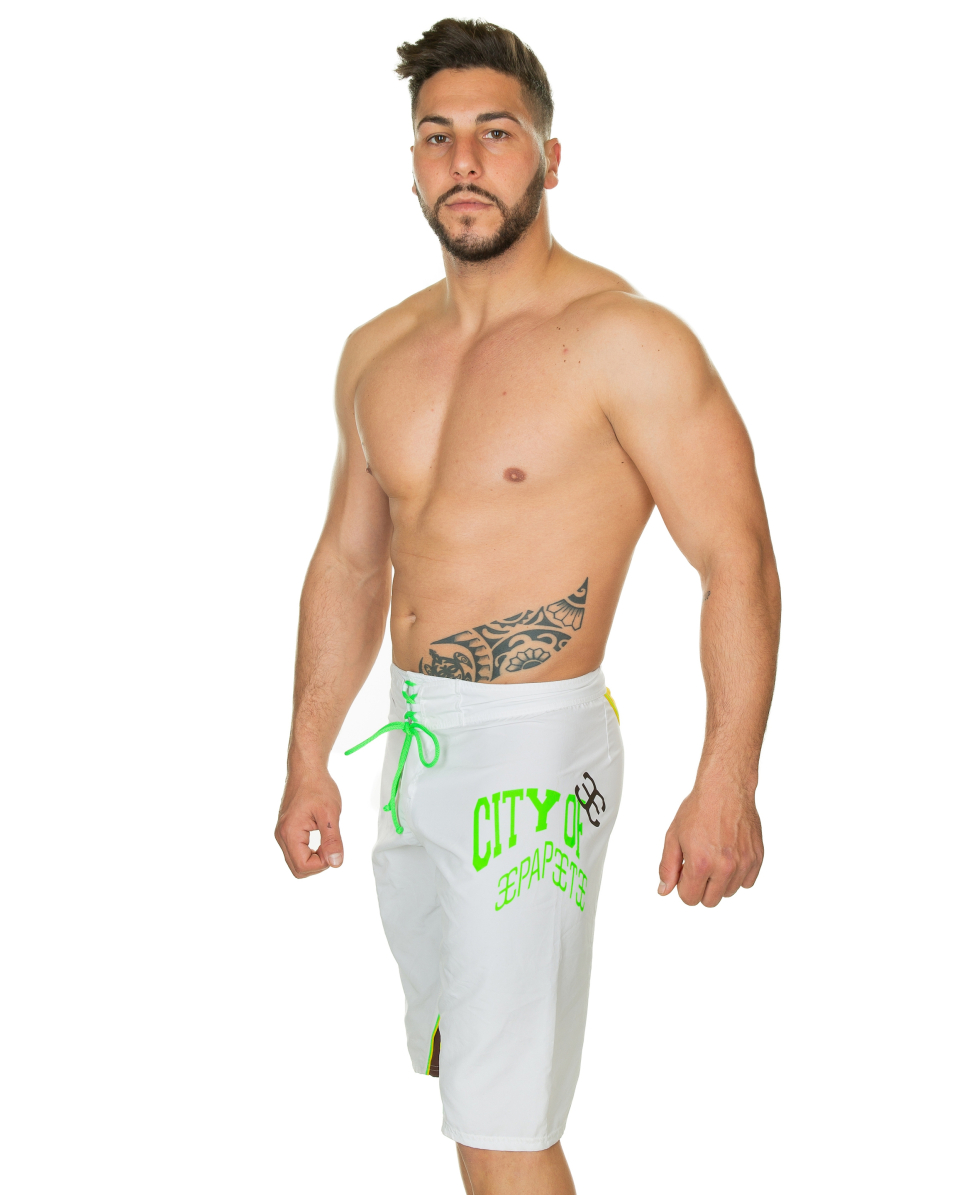 PAPEETE - COSTUME BOARDSHORT - 8EMZC16 - WHITE/YELLOW/BROWN