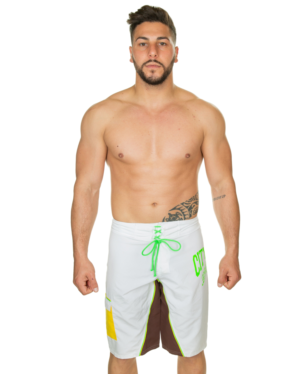 PAPEETE - COSTUME BOARDSHORT - 8EMZC16 - WHITE/YELLOW/BROWN