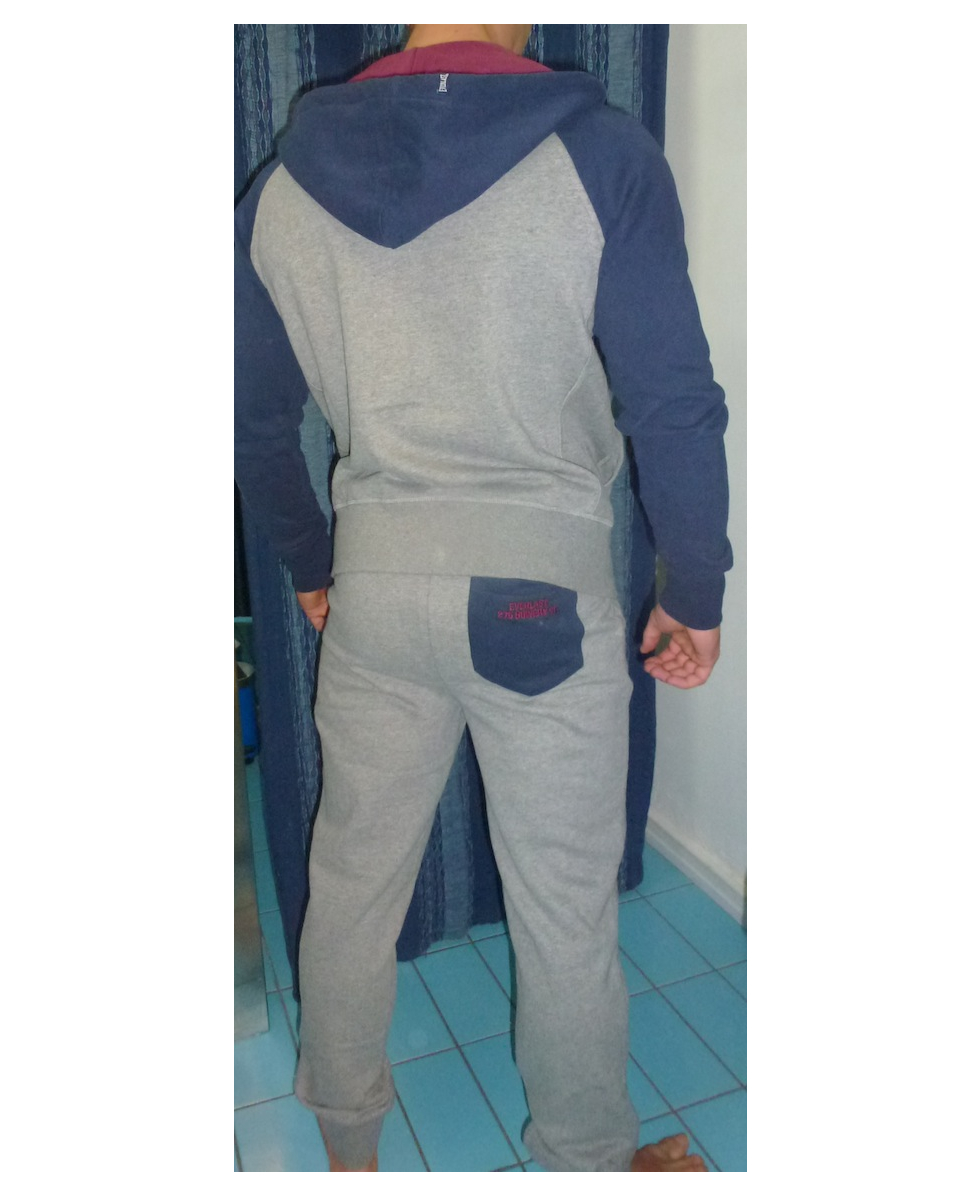 EVERLAST - TUTA UOMO CON ZIP - 15M200F99A-M842 - GREY/BLUE