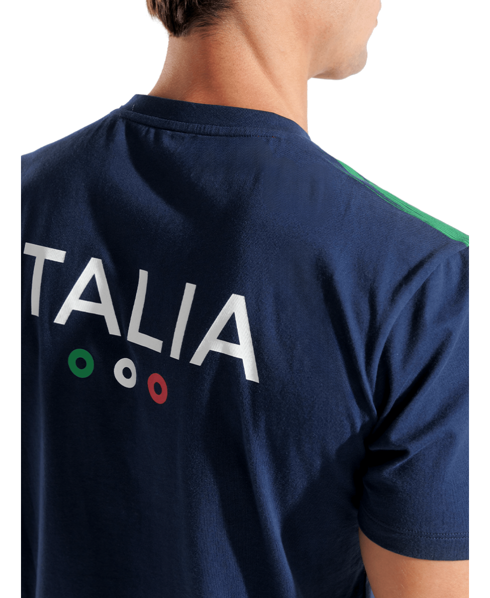 ARENA - UNISEX ITALIA T-SHIRT TEAM STRIPE - 010958700 - DARK NAVY ITALIA